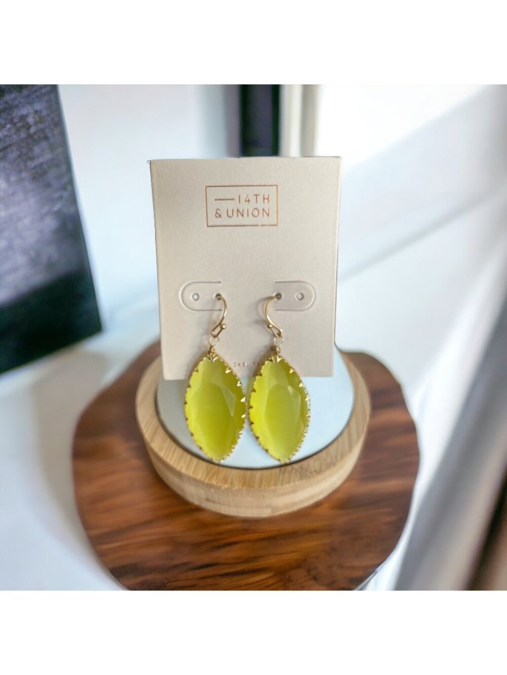 14th & Union Gold Tone/Yellow 2 1/8" Dangle Hook Earrings-NWT